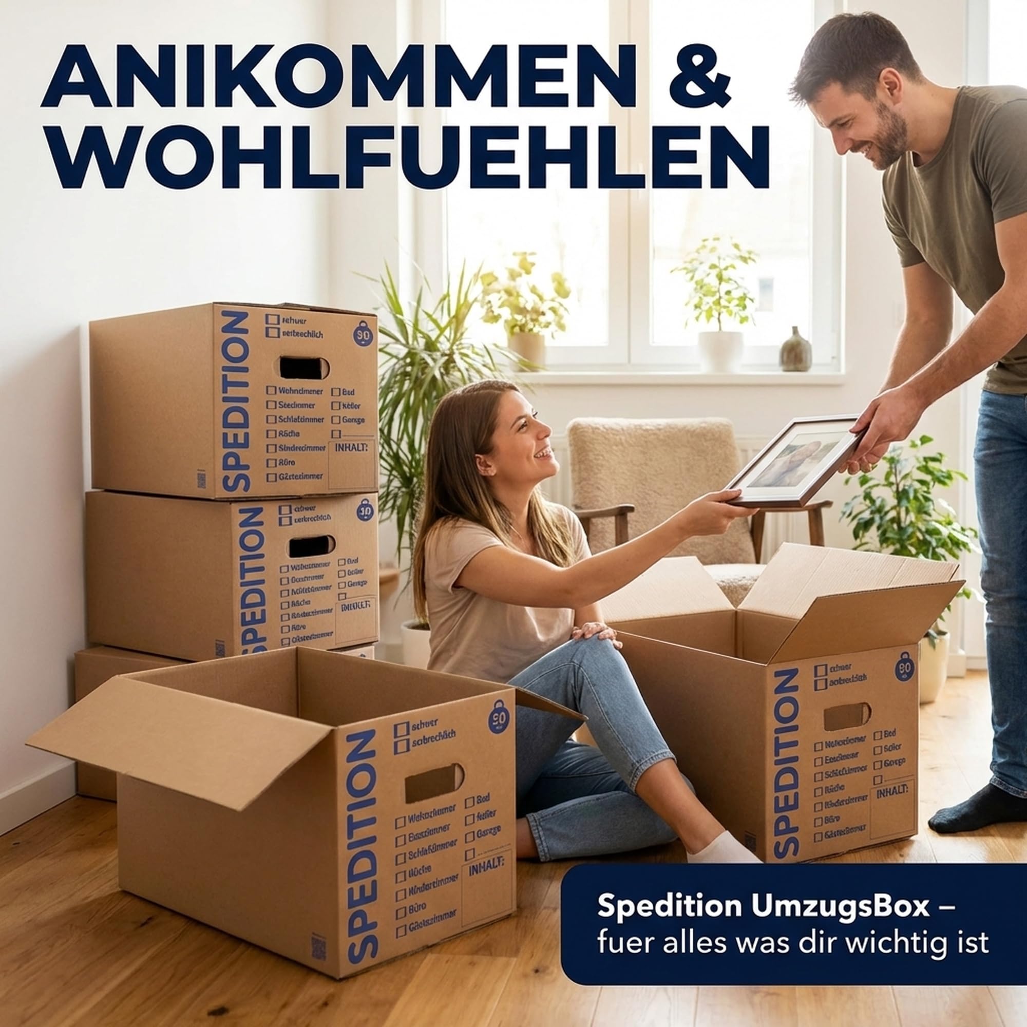 KK Verpackungen® Umzugskartons mit 50KG Tragkraft | 10 Stück, 2-wellige Mehrweg-Umzugskisten in extrastabiler Speditionsqualität