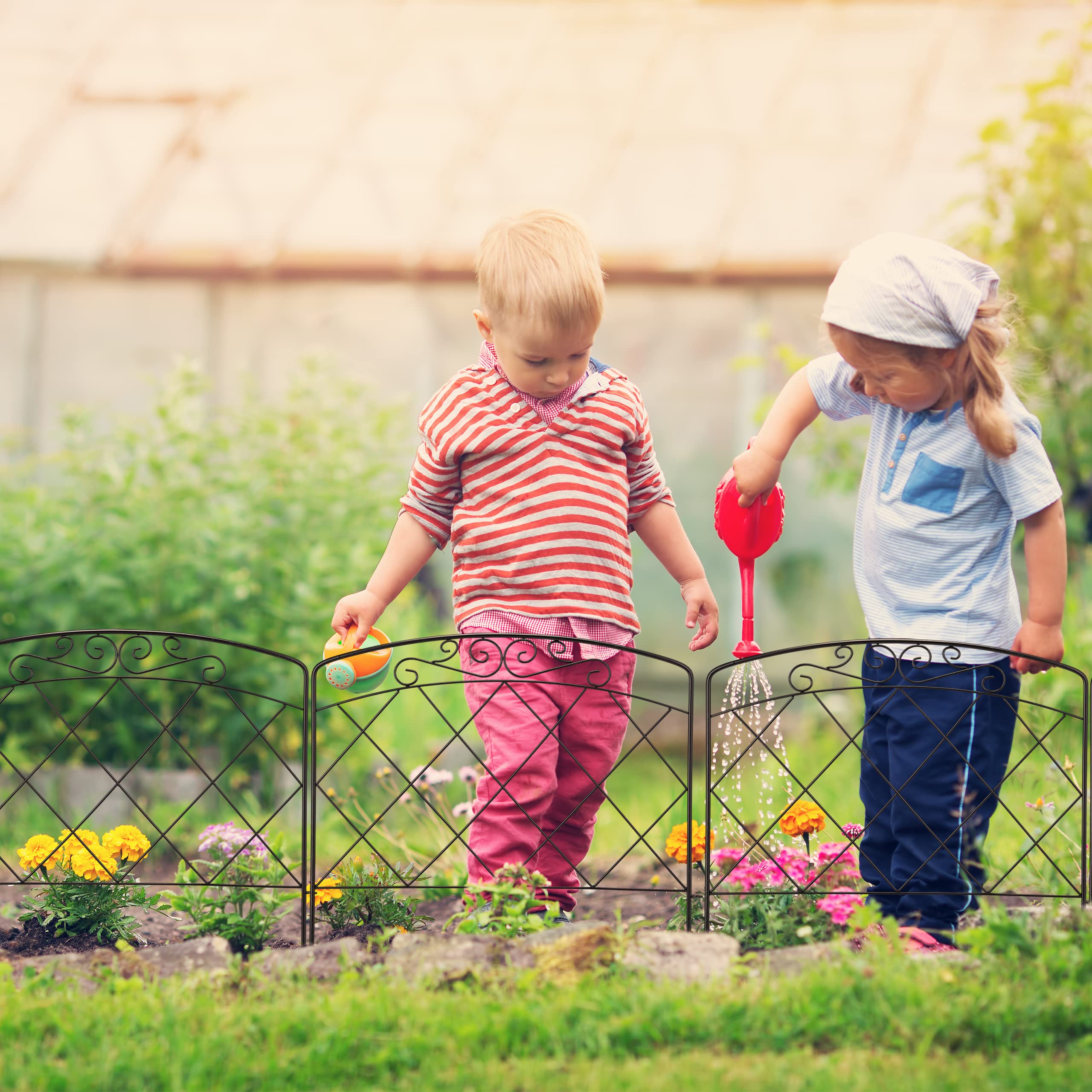 Relaxdays Recinzione Giardino Set 5 Pareti | Metallica Nero, Design Antico Con Farfalle 46x250cm - Foto 9