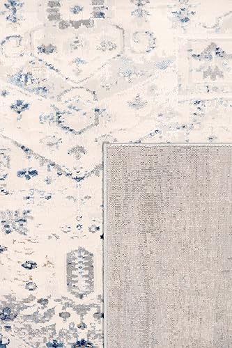 Miniatura 7 de Pasargad Home Efes Design - Alfombra turca, L. Grey and L. Alfombras de tela azul para sala de estar, dormitorio, comedor en casa, 8 pies 6 pulgadas