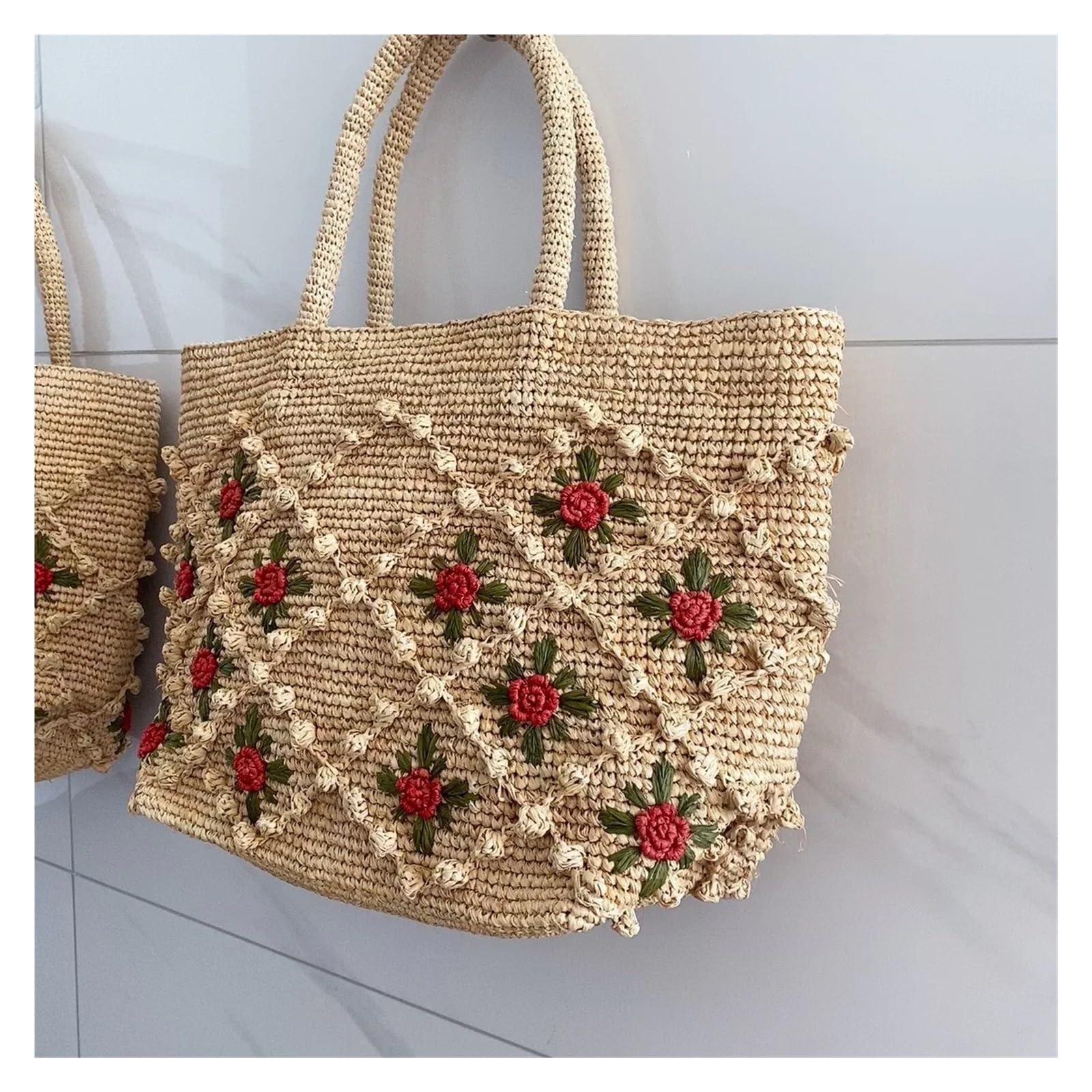 Bolso De Paja De Flores Bolso Verano