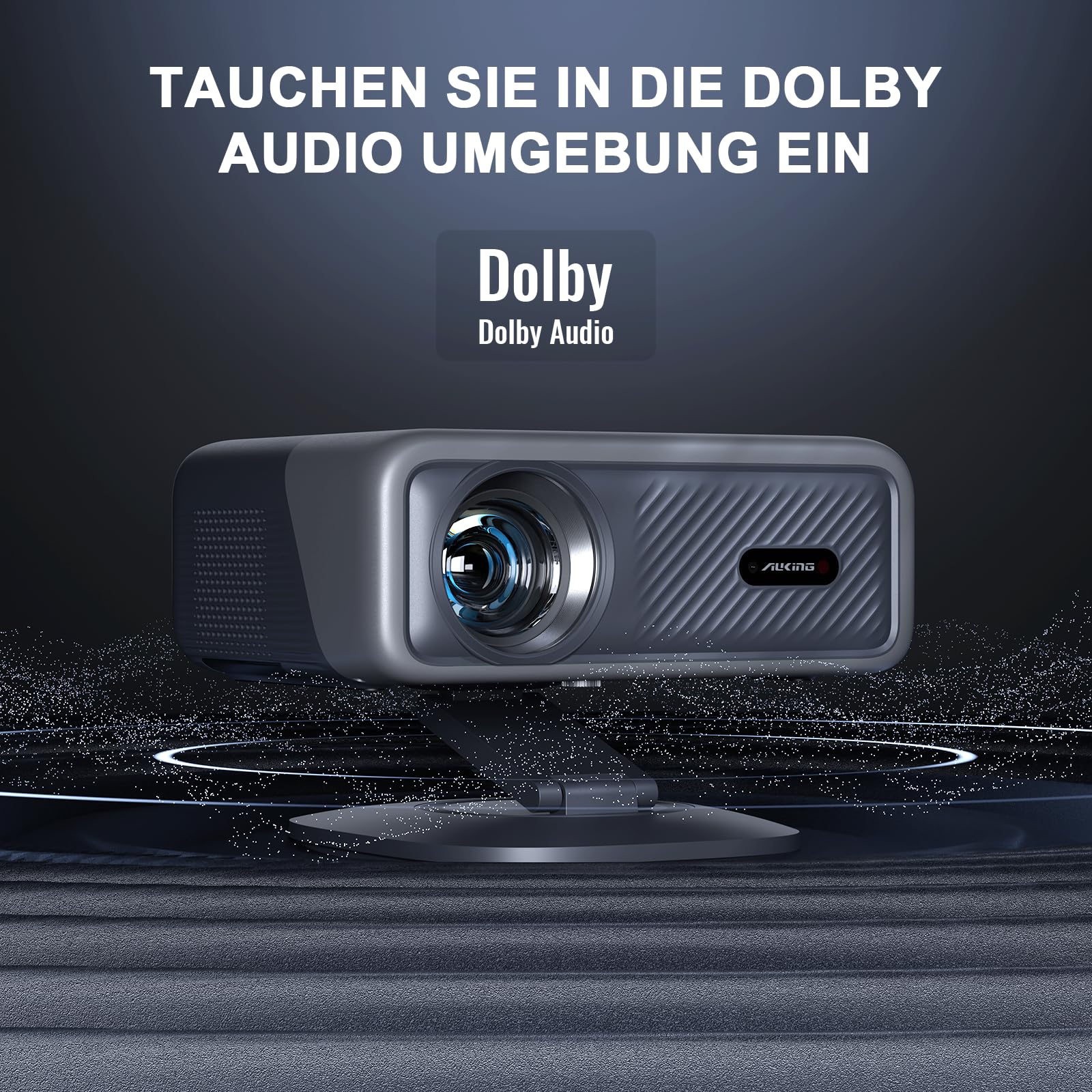 Smart Beamer 4K【Netflix-Fähig & Dolby Audio】VISSPL 4000 ANSI Video Projektor,Autofokus&Trapezkorrektur,1080P Full HD WiFi6 Bluetooth Heimkino/Outdoor Beamer mit 360°-Halter für Handy【Upgrade Version 】