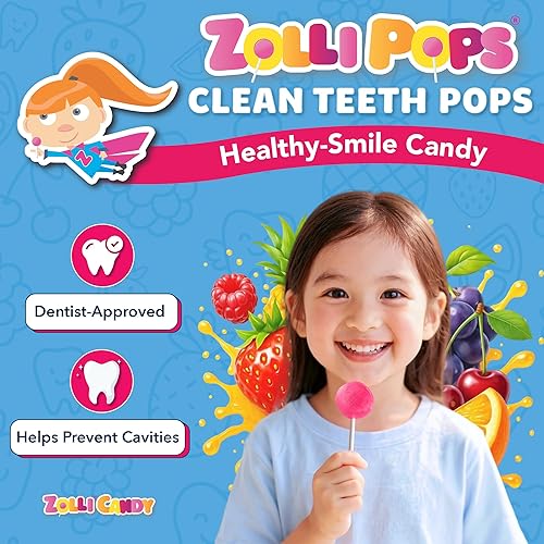 Miniatura 3 de Zollipops Clean Teeth Pops - Caramelos sin azúcar con xilitol, sin colorantes, caramelos libres de ceto y aptos para diabéticos, golosinas aprobadas