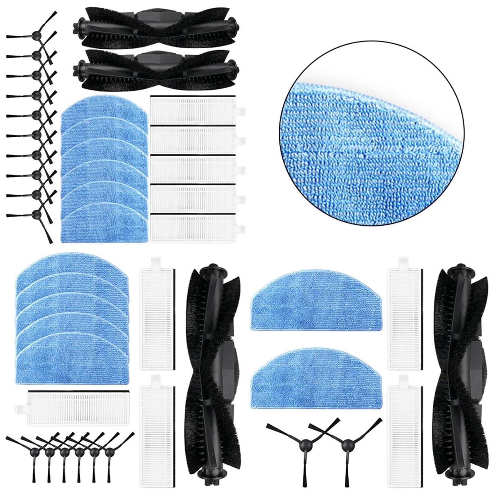 Części filtrów wkładek do mopa, dla Laresar, dla L6 Pro, dla Laresar, dla robota Evol 3 Robot zamiatający Akcesoria do odkurzaczy Części zamienne Robot Mop Czyszczący Pad(C)