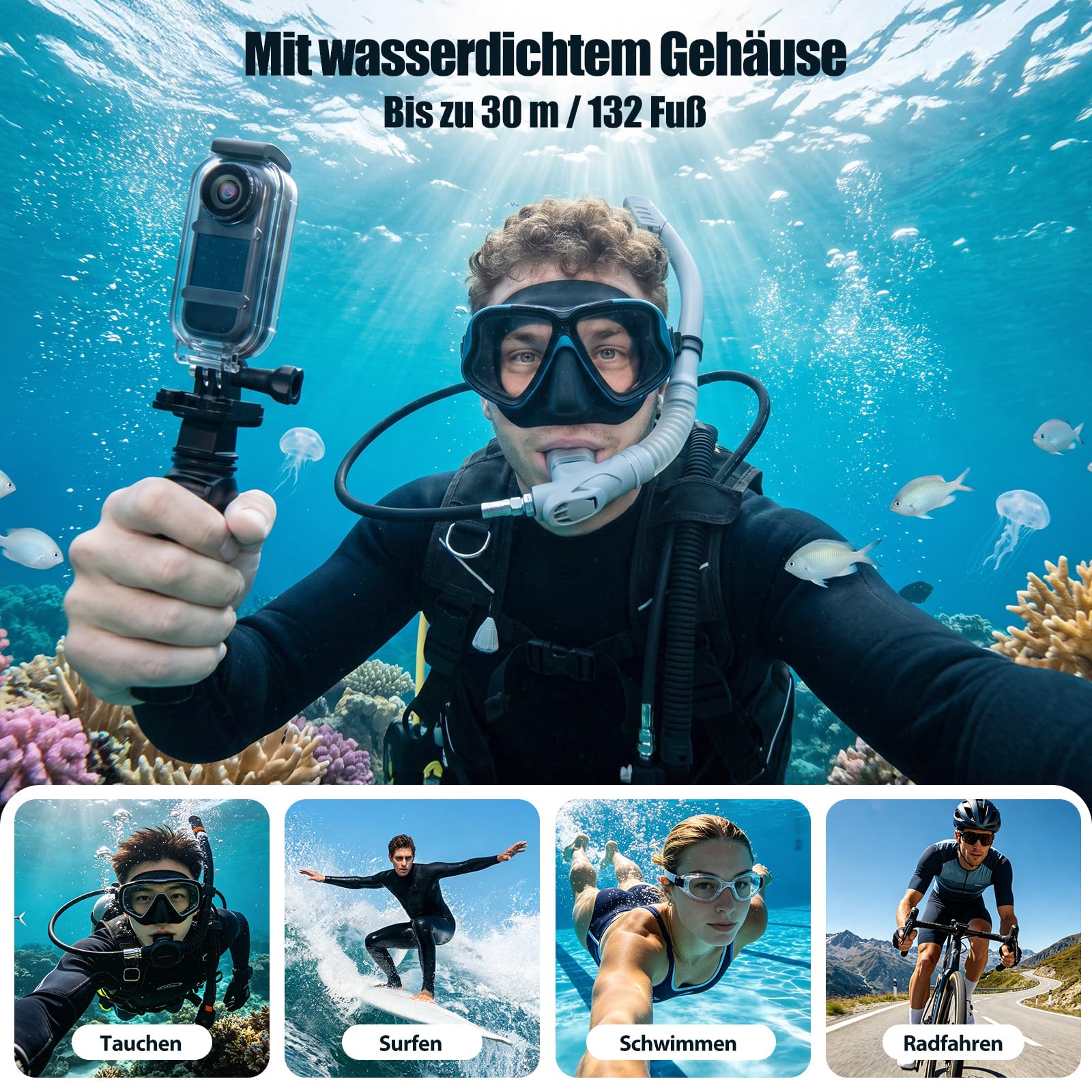 AIKER 4K Mini Action Cam,NEU Upgraded WiFi Bodycam-Ultra-Hd-Bildqualität/6-Achsen EIS Stabilisierung/ 1600mAh Ladecase/7 Stunden Akkulaufzeit/150° Weitwinkel Vlog Kamera für Motorrad/Reisen/Haustiere
