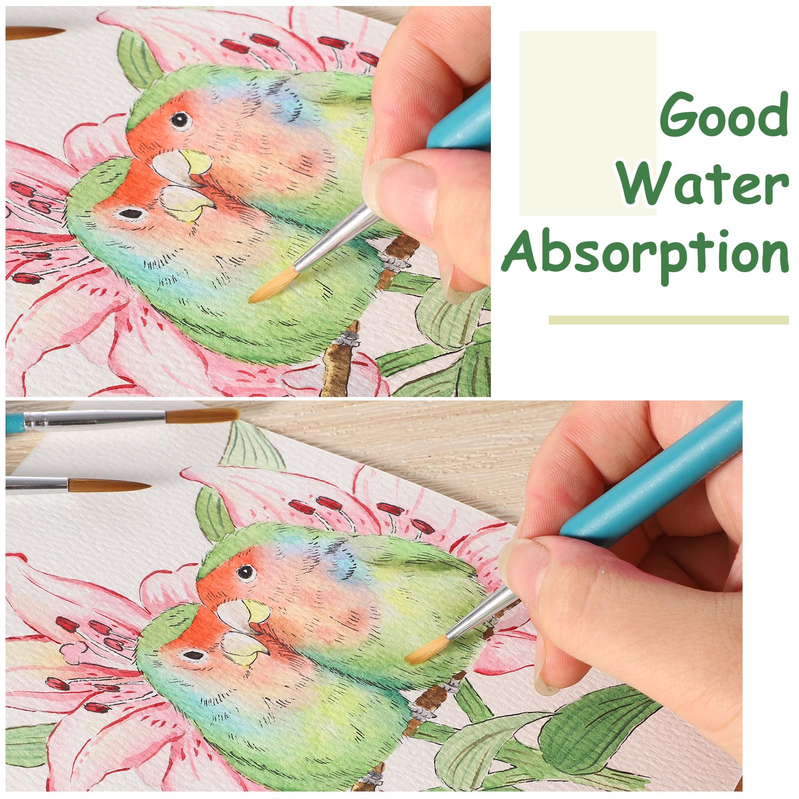 36 Sheets Watercolour Paper Pads A5, 140 lb/300 GSM Cold Press Water Colour Paper - Image 3