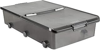 Tatay Pudełko do przechowywania z pokrywką, pod łóżkiem, pojemność 63 l, z uchwytami, polipropylen, nie zawiera BPA, dymu