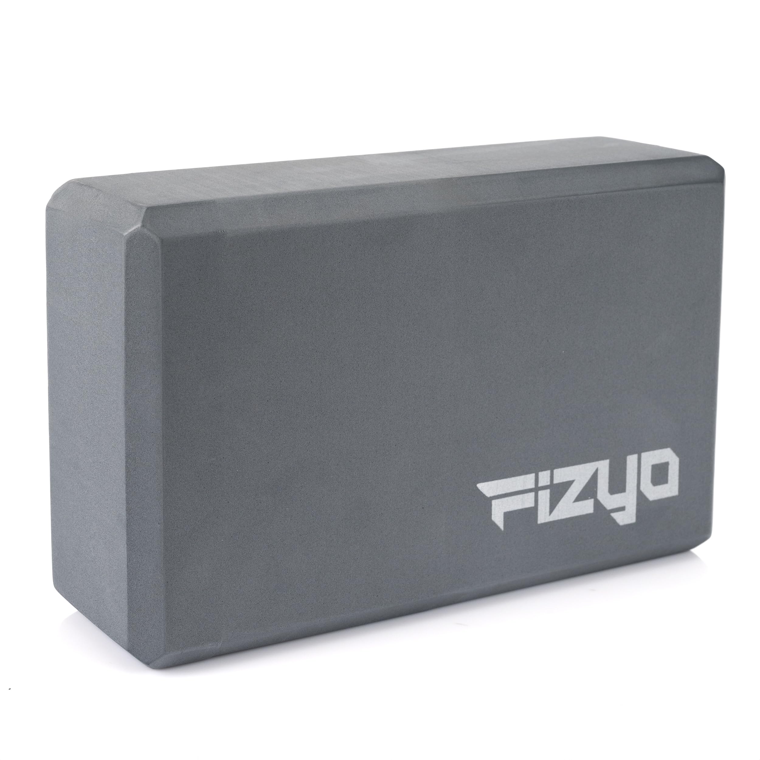 Fizyo Yogablock (Yoga Block) 23x7x15 cm rutschfester EVA Schaum Yogablock für Yoga Pilates und Fitness stabiler Block für Stretching Dehnung Balance und sichere Unterstützung, Grau