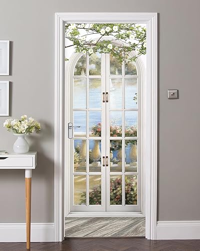 Miniatura 37 de Adhesivo Mural de Puerta FLFK - Zen, Pegue y Despegue, Tamaño Combinado 32"x80", Dividido en 2 Piezas