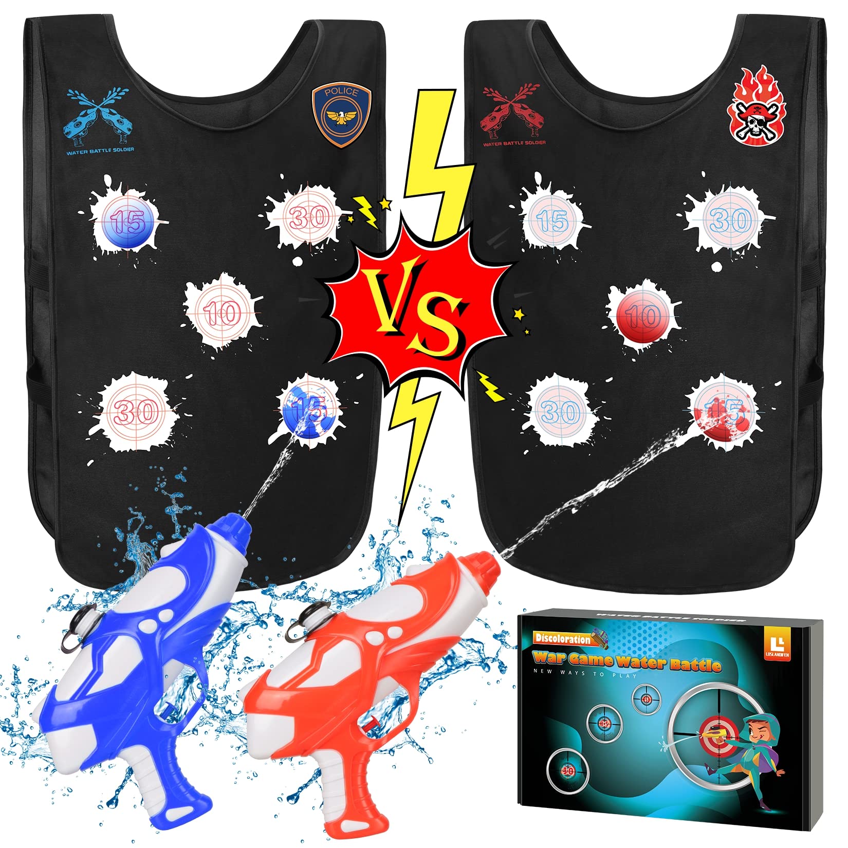 Buy Water s & Water Activated Vests Pirate Pretend Game Water Battle Toys for Adult Kids Ages 8