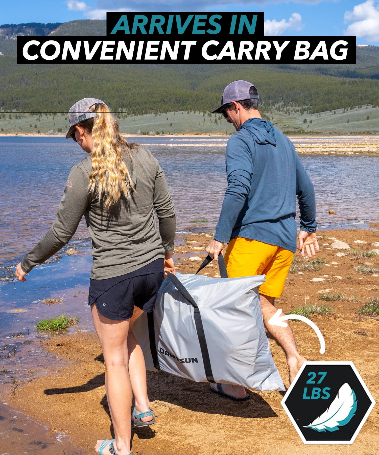 Driftsun Voyager Kayak gonfiabile per 2 persone, completo di tutti gli accessori, 2 pagaie, 2 posti pompa a doppia azione e altro ancora