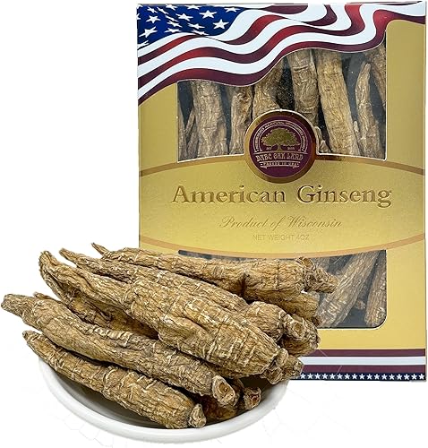 Raíz de ginseng cultivada de Wisconsin Americana Seleccionada a mano de 4 onzas = 113 gm/caja | Rama grande larga y grande | Caja cultivada de