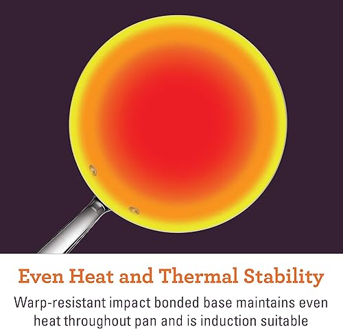 Miniatura 7 de Breville - 84478 Breville Thermal Pro Sartén antiadherente anodizada dura con tapa, 2 cuartos de galón, color gris