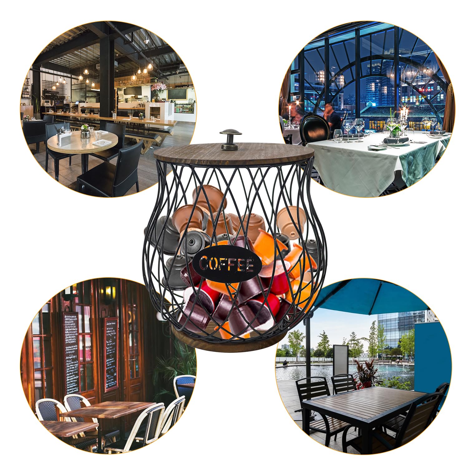 Soporte para cápsulas de café, soporte para cápsulas de café, cesta de almacenamiento para cafeína, monodosis expreso, recipiente K para bancos, accesorios para bar