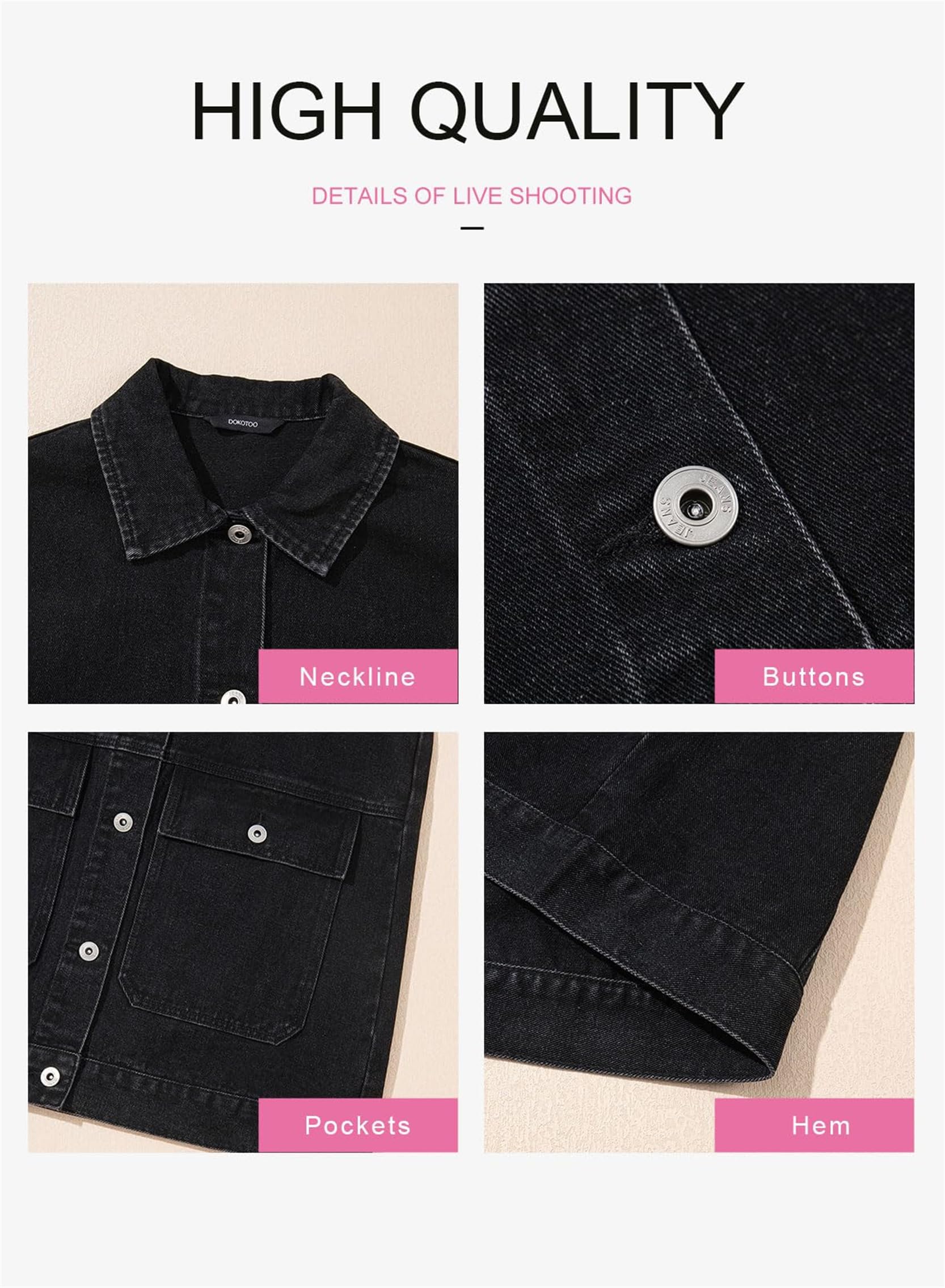 Gilet da donna in denim oversize Mid Long Jean gilet senza maniche button down giacca di jeans shacket con tasche