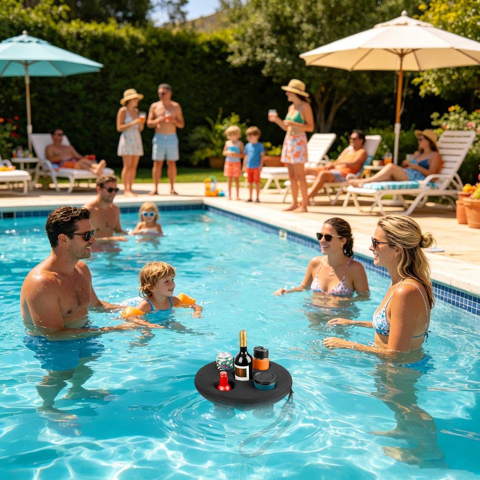 Porte-boisson flottant pour piscine et dessous de verre pour jacuzzi et spa