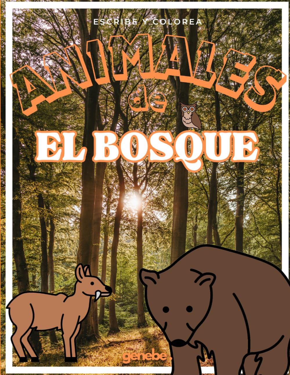 Animales del bosque – Libro de colorear para niños: Dibujos fáciles y divertidos de zorros, koalas, búhos y más | Para niños de 3 a 7 años