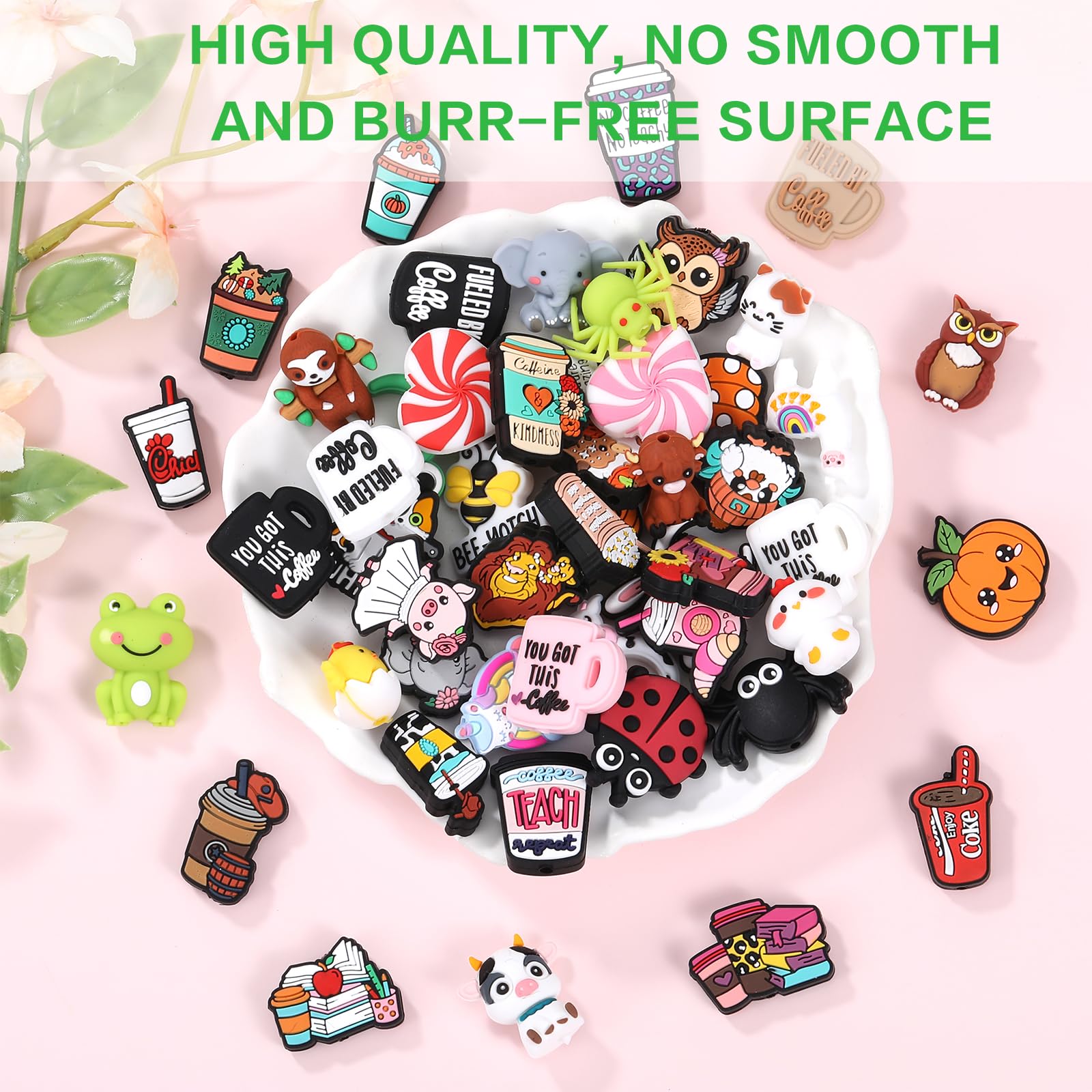 20 Stück Silikon-Schleifen-Perlen Für DIY-Schmuck – Bunte Cartoon-Bögen Für Armbänder, Halsketten & Mehr