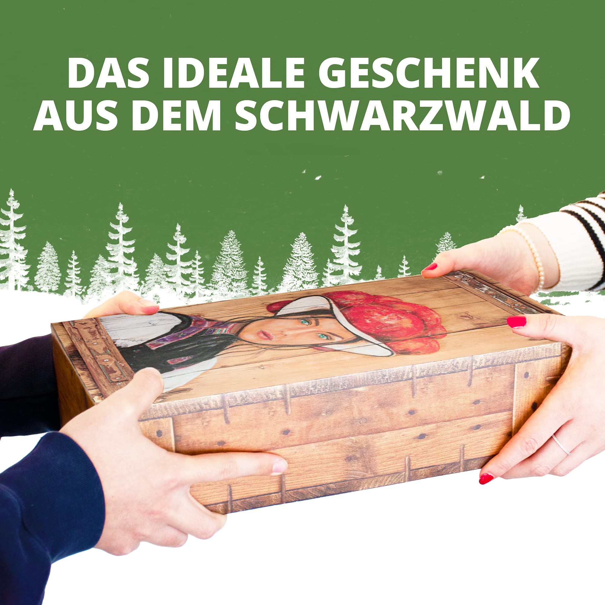 Schwarzwald Metzgerei "MARIE" Präsentkorb - Süss, salzig, würzig - Zusammenstellung mit Würsten, Marmelade, Senf, Schokolade, Schinken und Salami - 6 teilig