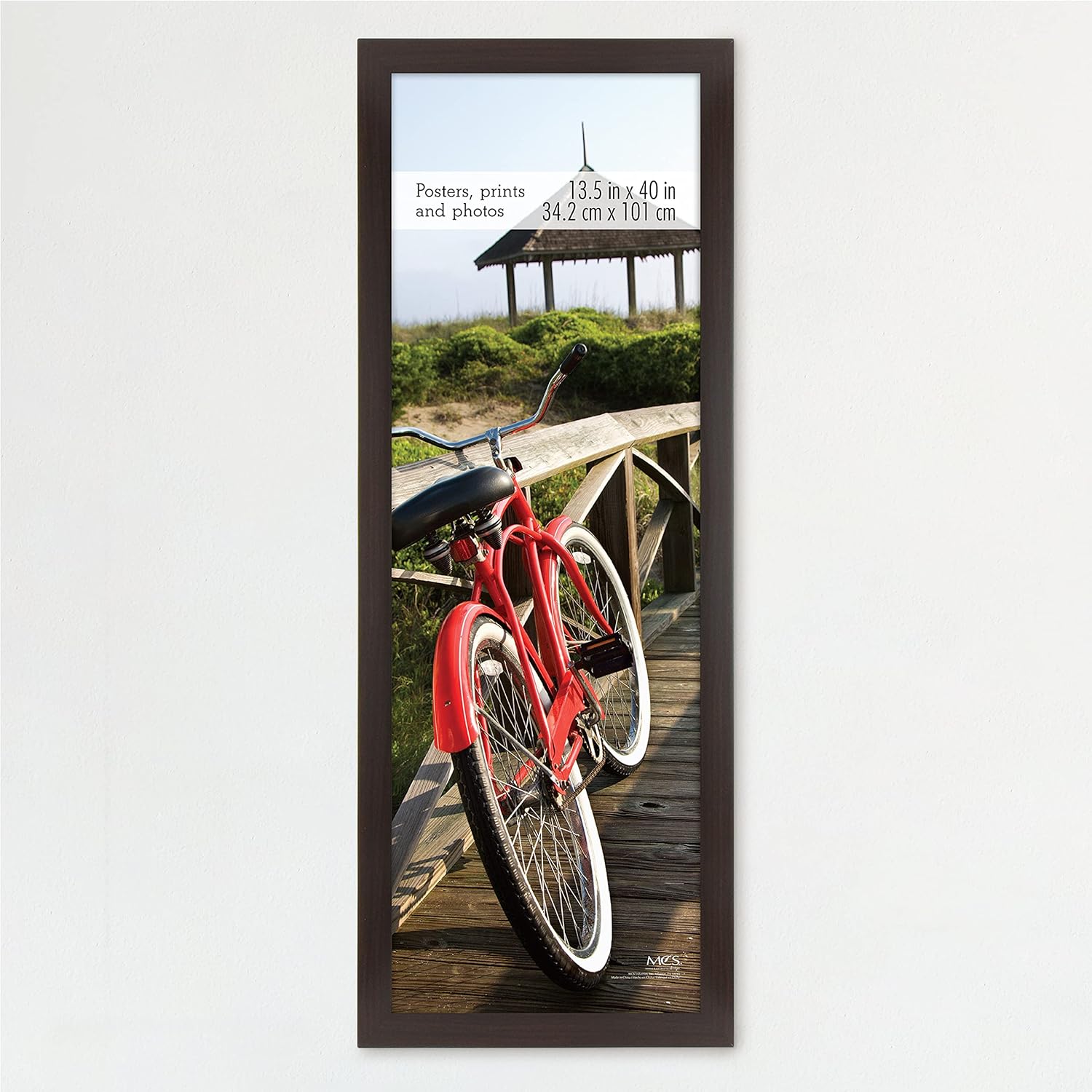 MCS Museum Poster Frame, Espresso Woodgrain, 13.5 x 40 in, Single Espresso Woodgrain 13.5 x 40 in Single