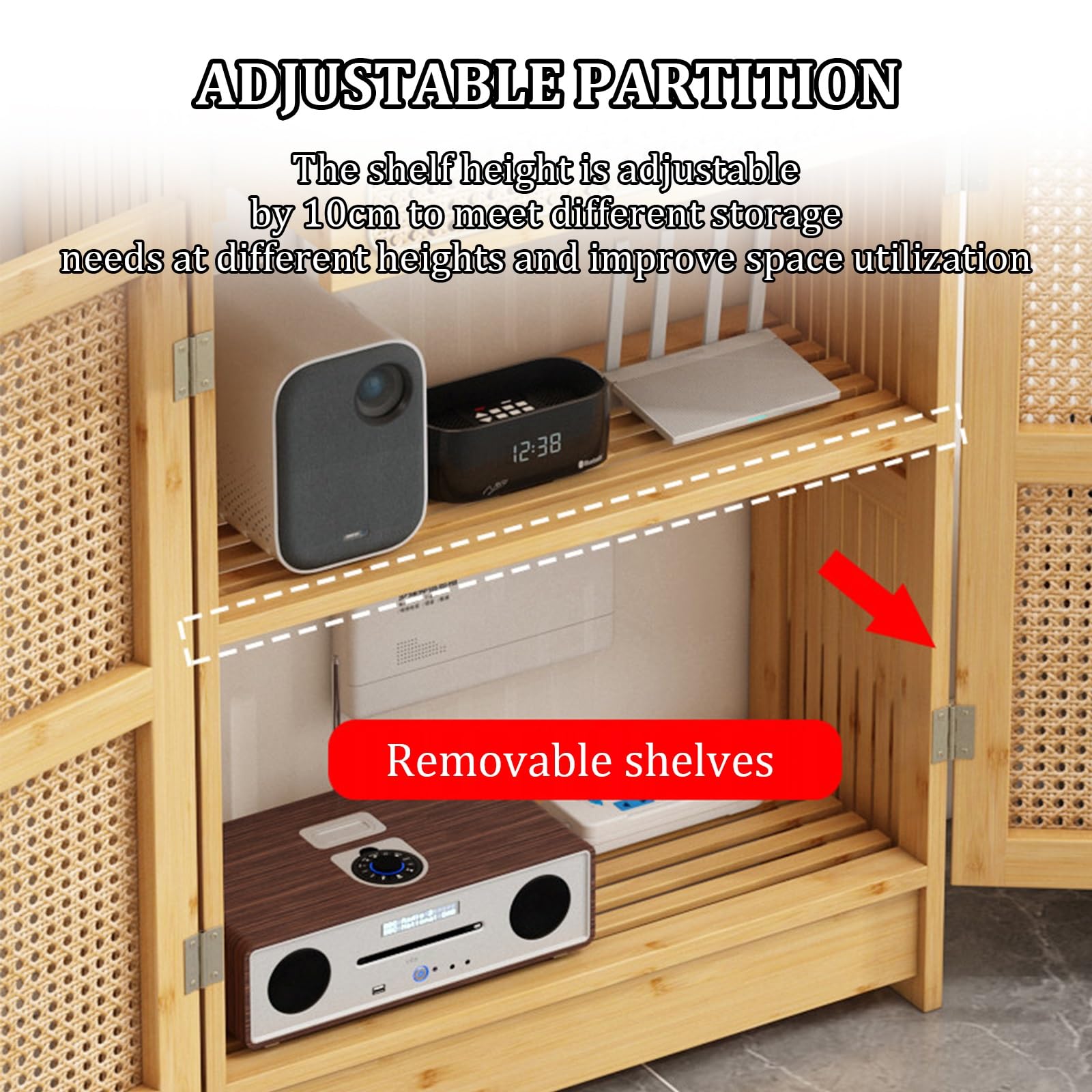 Mueble Organizador For Router Wifi Con Agujeros Decorativos Transpirables, Caja Decorativa De Suelo For Router Con Cajones De Almacenamiento(Brown,50 * 25 * 91cm)