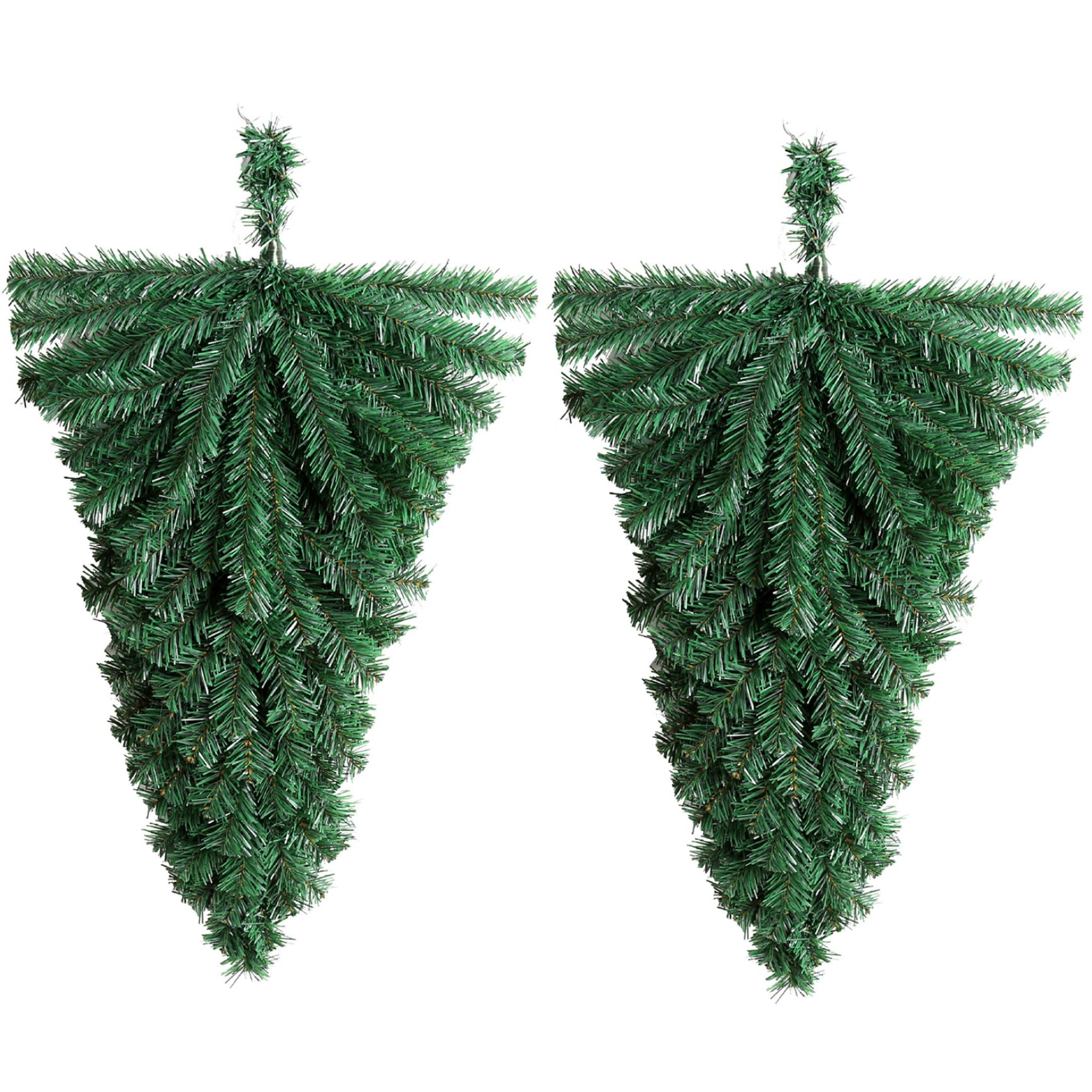 Swag de Noël pour porte d'entrée et fenêtre - Lot de 2 bases en PVC de 45 cm