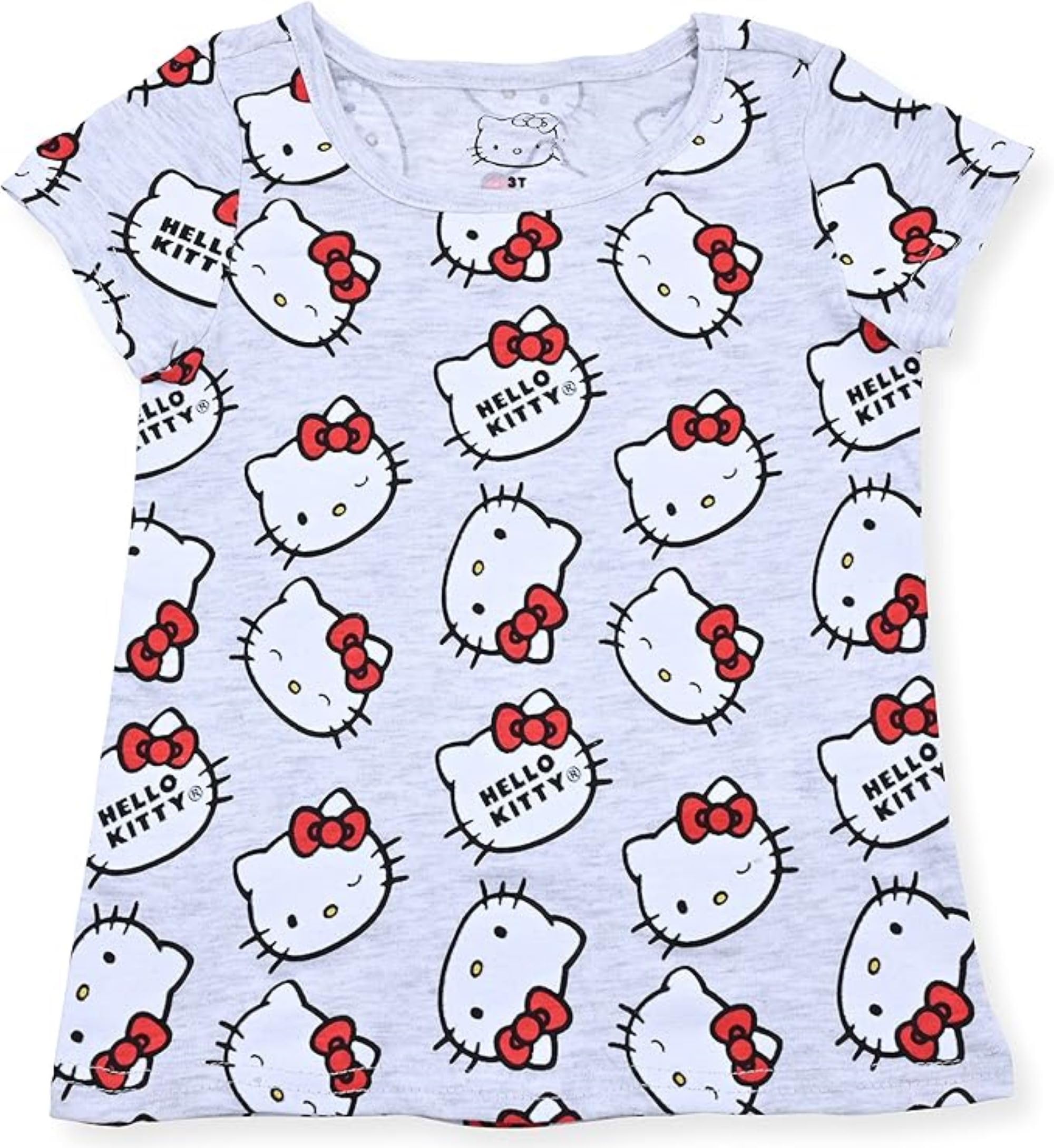 Hello Kitty - Paquete de 3 camisetas de manga corta para niñas y niños grandes