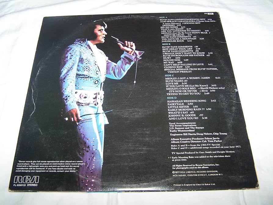 Elvis Presley Elvis In Concert UK(英)盤 LP Elvis Presley – Elvis In Concert – 2 x Vinyl (LP, Unofficial