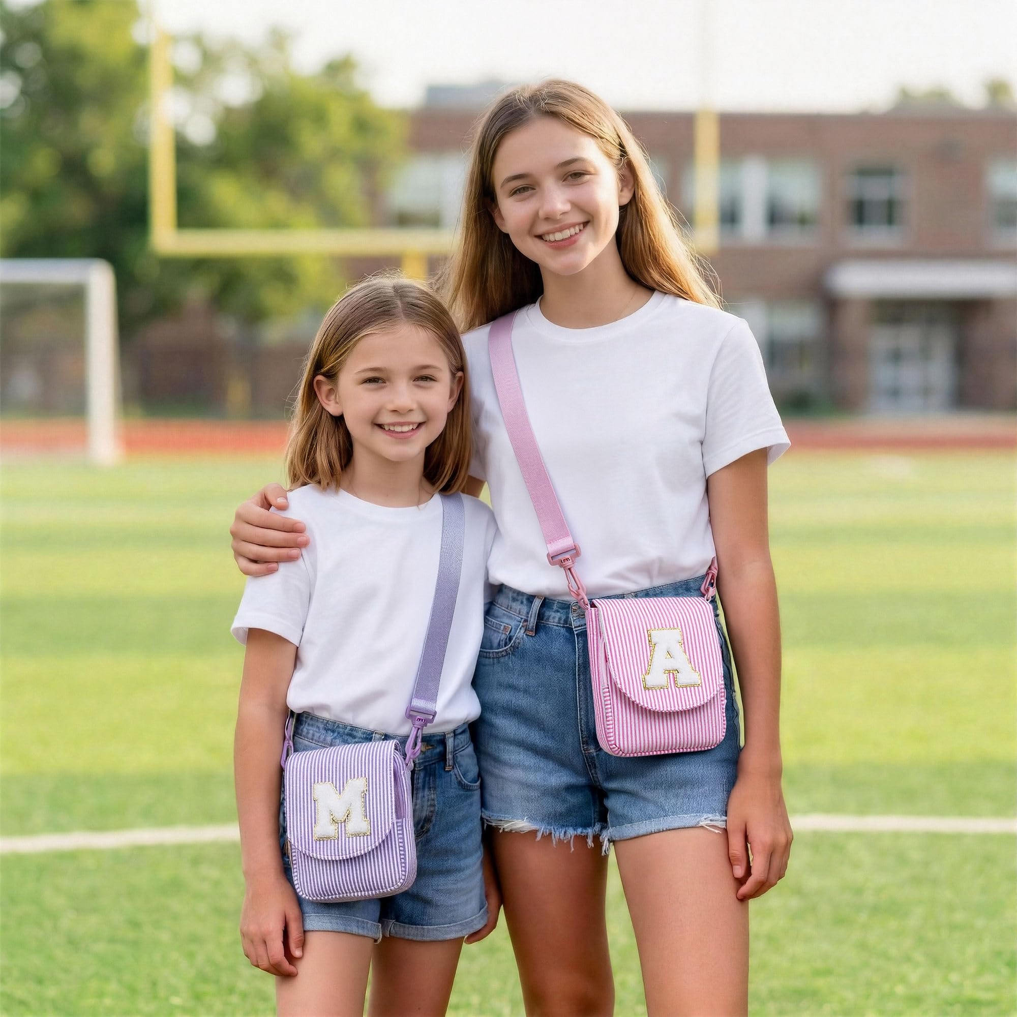 YOOLIFE Personalisierte Geschenk Umhängetasche Handytasche Mädchen, Geschenk Mädchen 3 4 5 6 7 8 9 10 11 12 Jahre, Geldbörse Schultertasche Handy Tasche für Tochter Schwester Nichte Enkelin, Rosa M