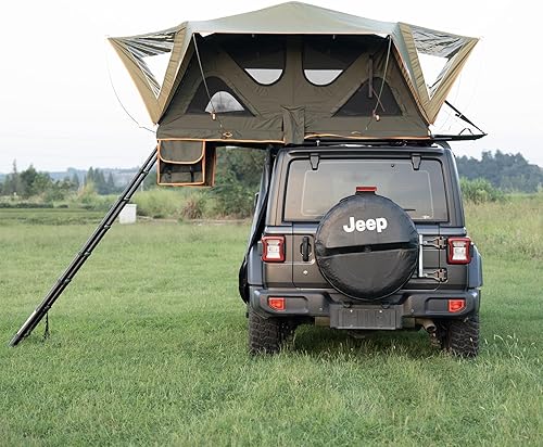 Miniatura 9 de Large Sunroof Car Rooftop Tent Soft Shell Roof Top Tent Car Tent Naturnest SUV Roof Tent for Camping All Seasons with Removable Rainfly & Telescopic