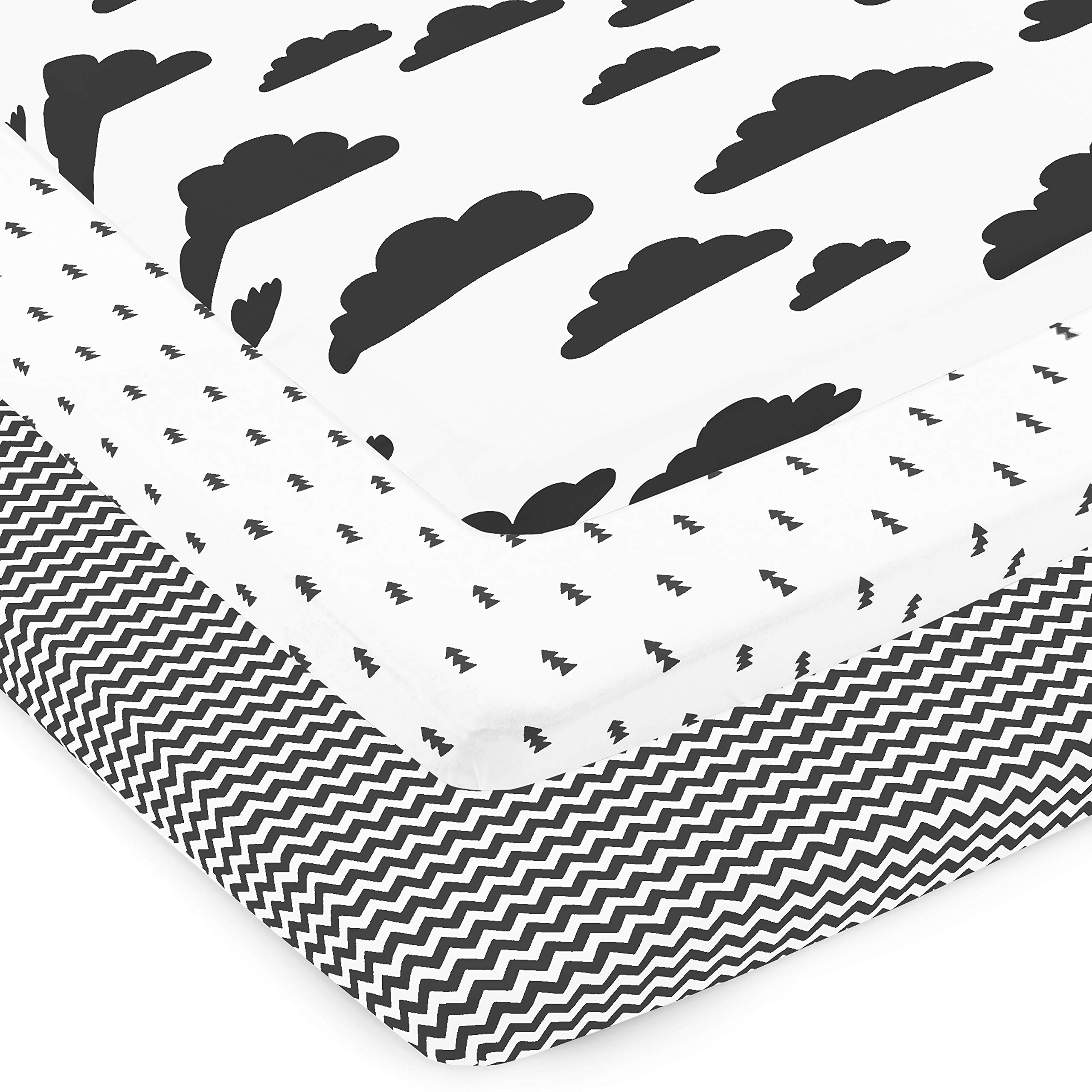 Pack n Play Sheets – Premium Pack and Play Sheets 4 Pack – 100% Super Soft Jersey Knit Cotton Playard Mattress Portable Playpen Sheet – Fitted Play Yard Mini Crib Sheets for Boy & Girl (24 x 38 x 5)