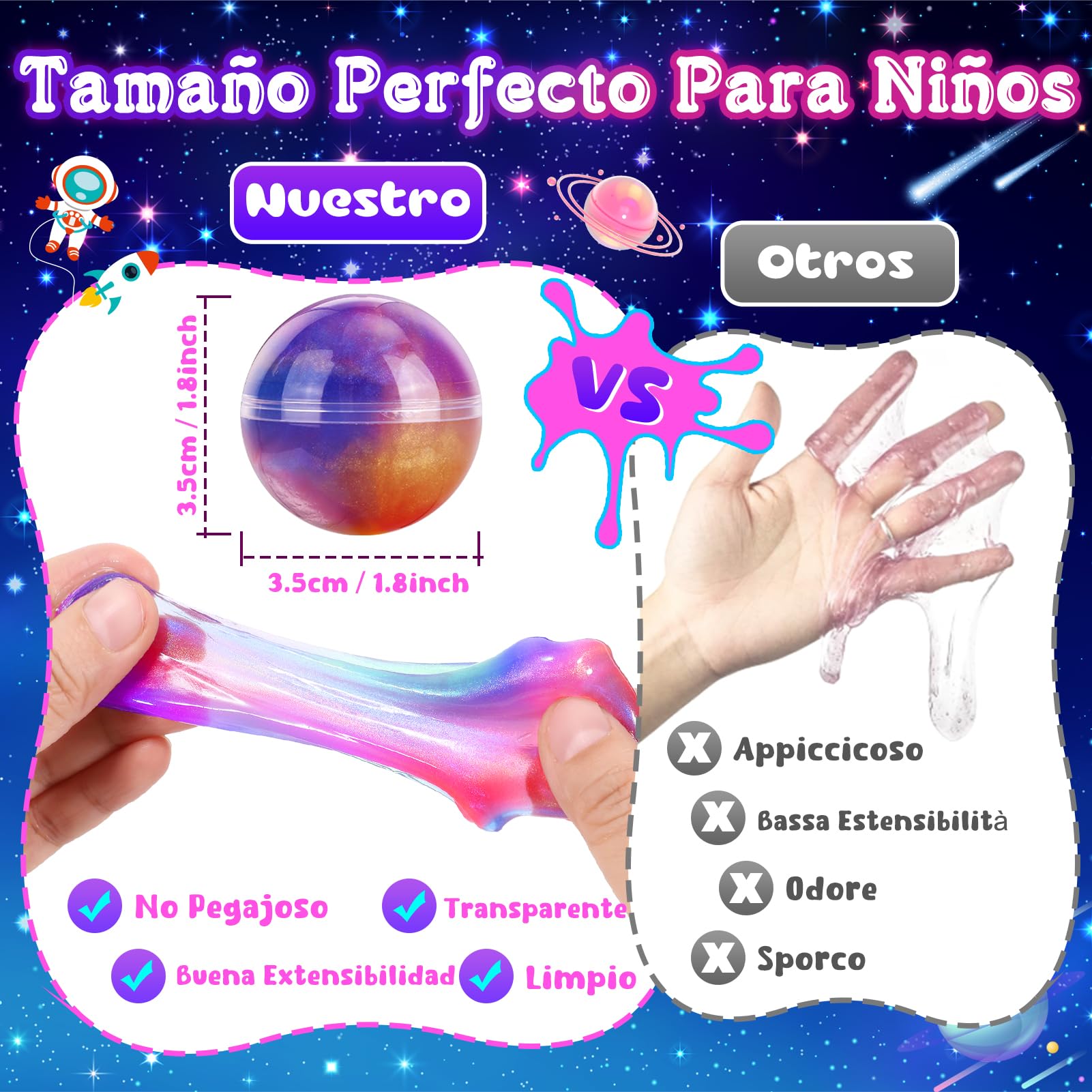 Hapikids Slime para Niñas, Regalo Niña 6 7 8 9 10 11 12 Años Galaxy Slime Ball Kit Juguetes Niños 6-12 Años Slime Fluffy Kit Regalos Cumpleaños Niños Colegio Relleno Piñatas de Cumpleaños Infantil