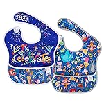 Bumkins Disney Bibs for Girl or Boy, SuperBib Baby and Toddler for 6-24 Months, Essential Must Have for Eating, Feeding, Baby Led Weaning, Mess Saving Catch Food, Fabric, 2-pk 100 Years Celebration