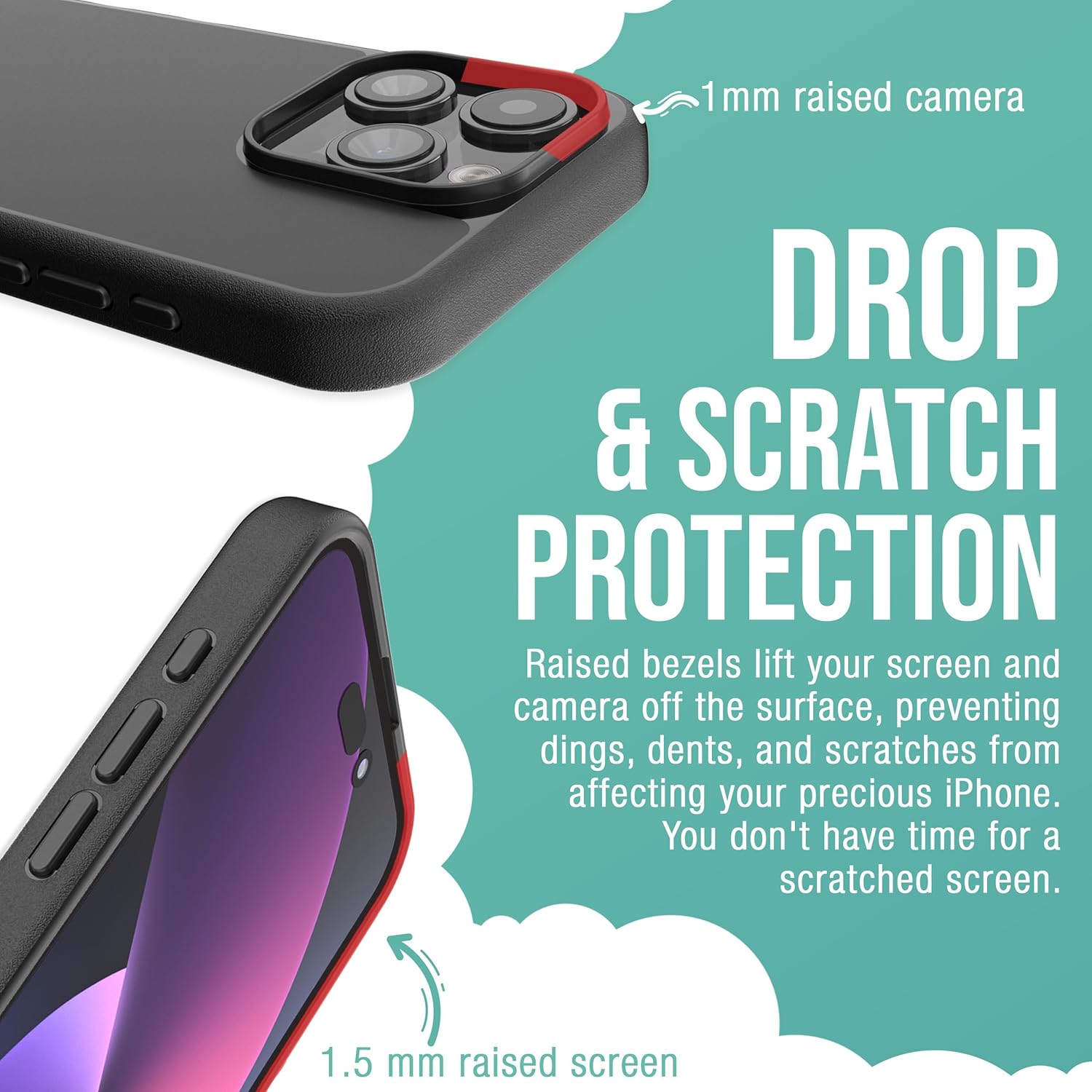 Smartish® iPhone 15 Pro Magnetic Case - Gripmunk Compatible with MagSafe [Lightweight + Protective] Slim/Thin Grip Cover with Microfiber Lining for Apple iPhone 15 Pro - Black Tie Affair - Image 4