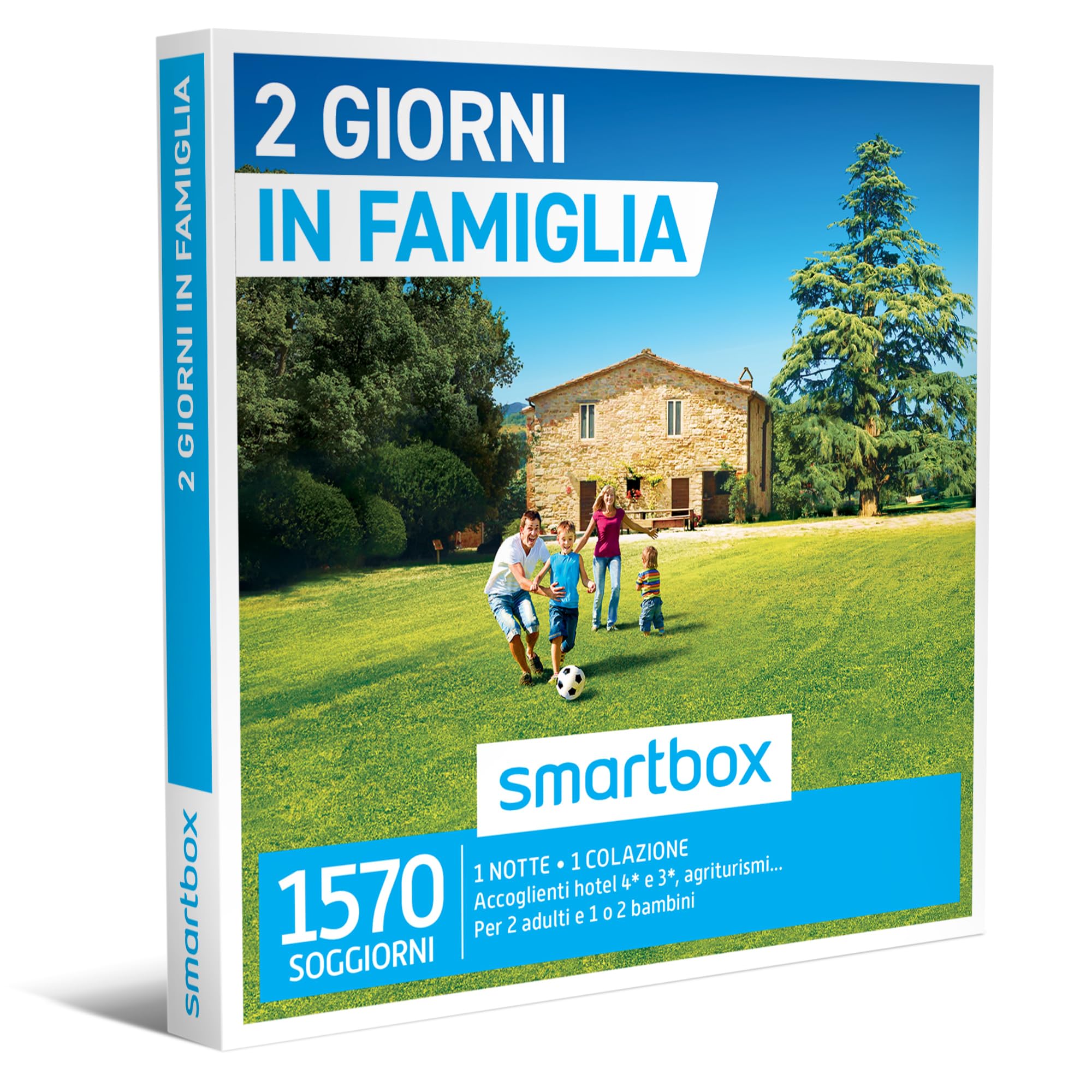 Smartbox - Cofanetto Regalo 2 Giorni in Famiglia - Idea Regalo Originale - 1 Notte con Colazione per 2 Adulti e 1 o 2 Bambini