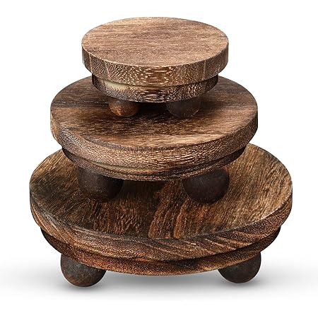 Soporte De Madera Para Bolas De Cristal - Pack De 4 Bases, Decoración Para Estantería O Vitrina