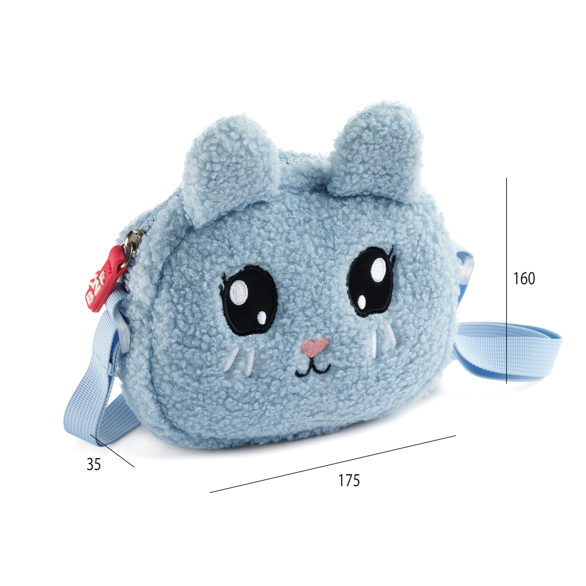 Back2Fun BORSA Pelosa Coniglio B2F, Borsa a tracolla unisex per bambini, 175 x 160 x 35 mm, blu, 175 x 160 x 35 mm