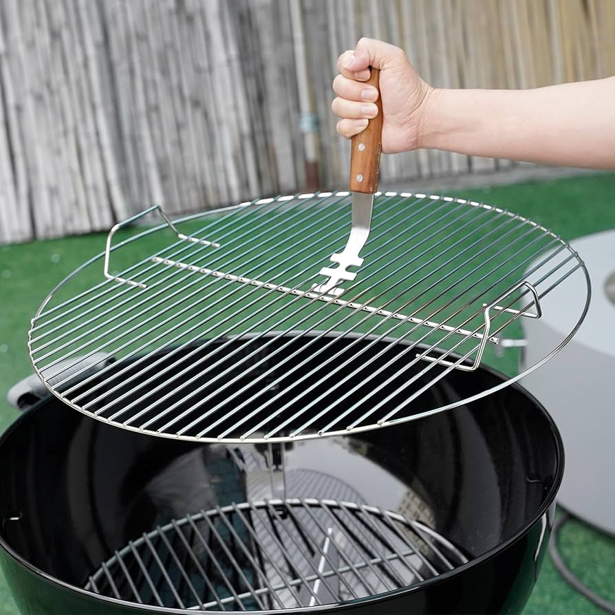 2 Pieces Stainless Steel Grill Gripper Tool For Home Convenient Net Barbecue Grate Removal Lifter