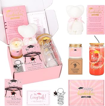 JOYOFUN 2026 Graduation Gifts for Women, Class of 2026 Grad Gift Box Set, College High School Graduation Present Basket for Women Daughter Sister Teacher Nurse Graduates FriendsPink