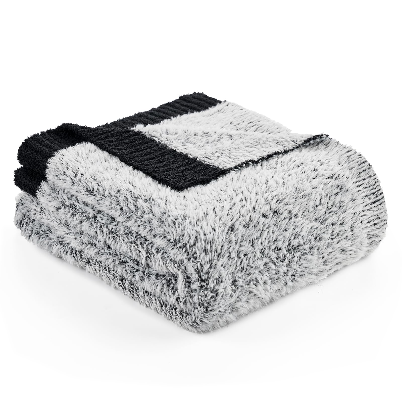 Amélie Home Knit Throw Blanket for Couch, Super Soft Fuzzy Cozy Throw, Giftable Knitted Blanket for Women Men, Birthday, Sofa Bed Living Room Decor,