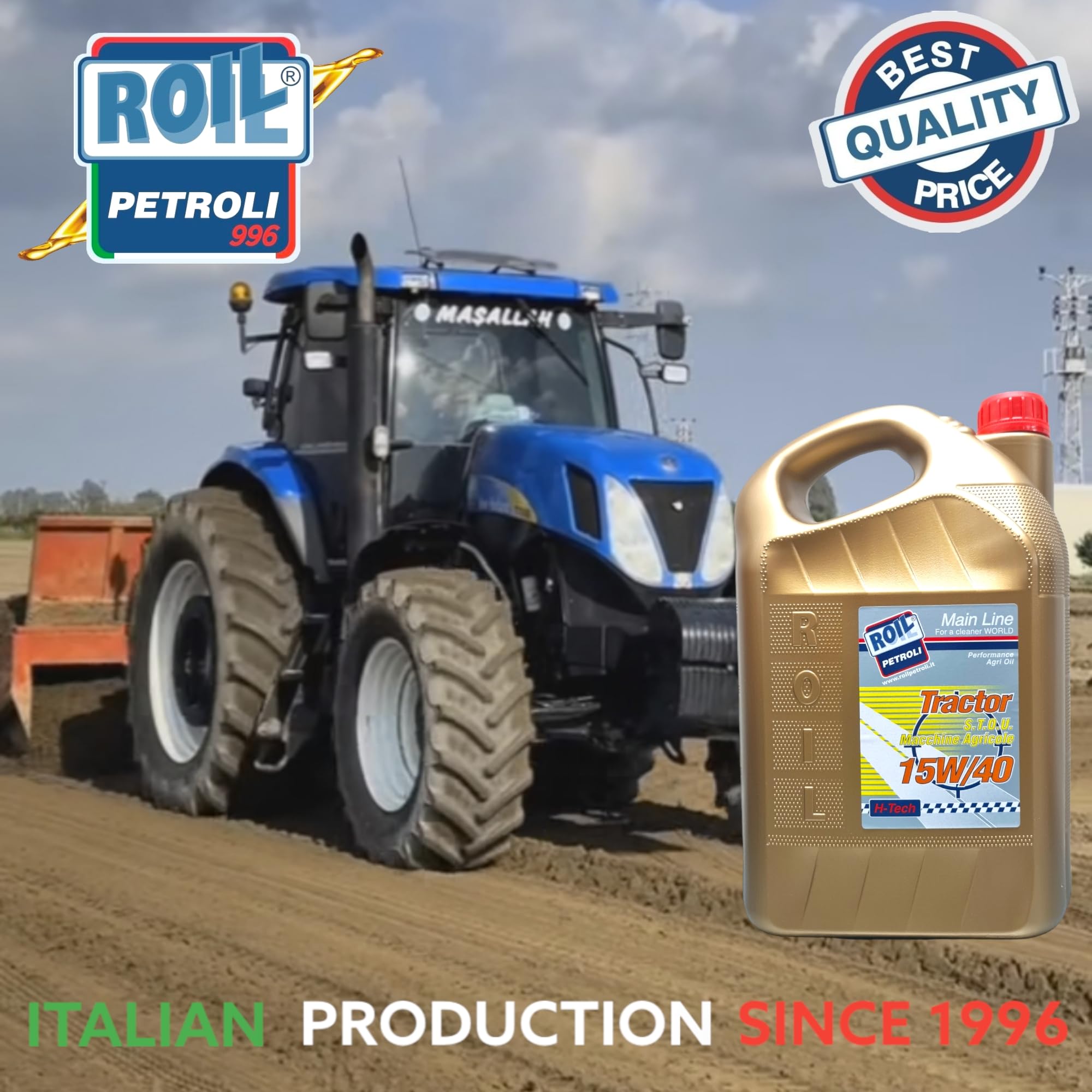 Roil Tractor 15W/40 S.T.O.U. Olio per Trattori, Macchiene Agricole e Mezzi Movimento Terra