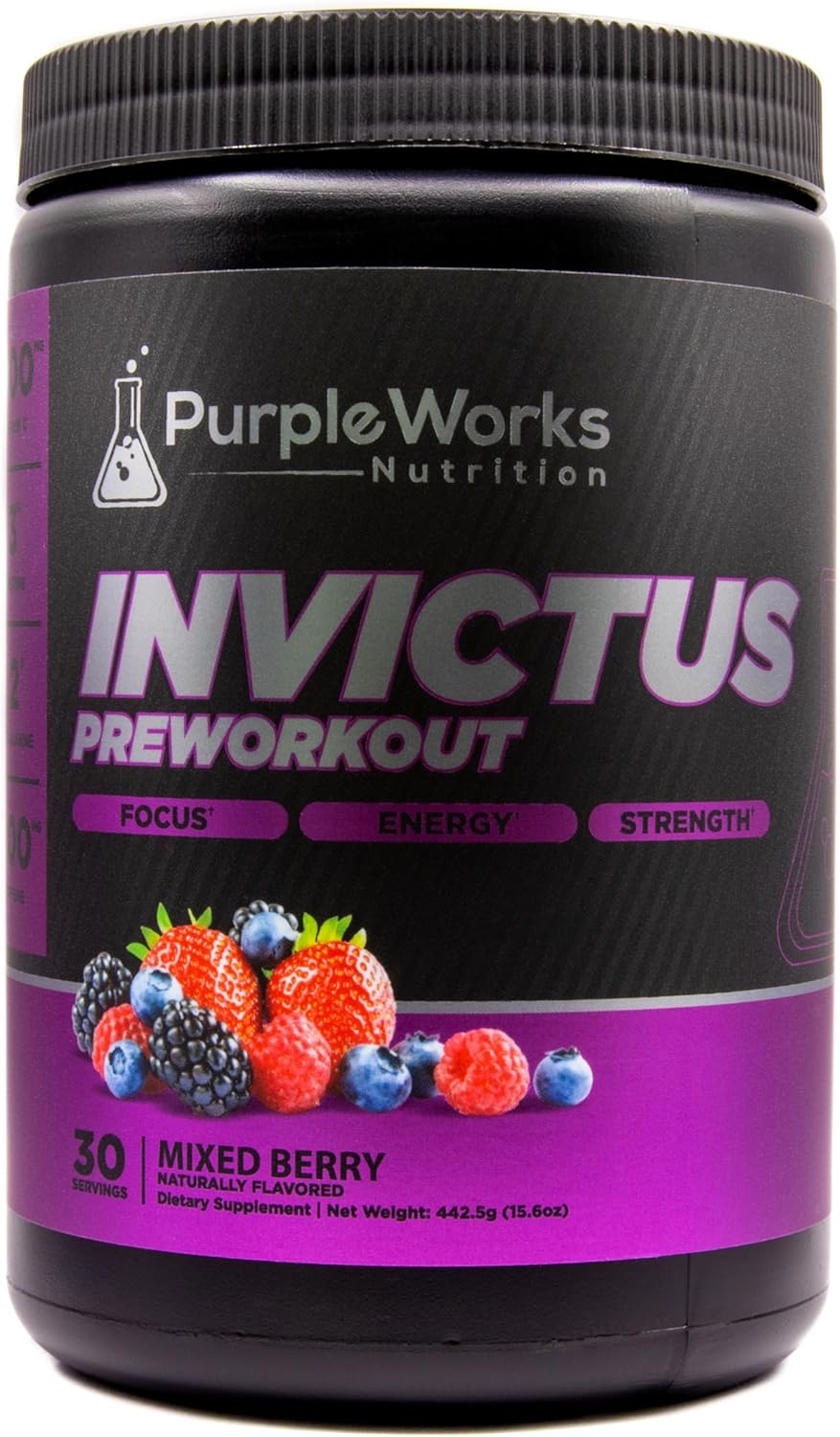 Pre Workout, Vitamin D for Immune Support, with Creatine, Beta-Alanine, and Caffeine for Energy, Keto Friendly, Mixed Berry, 30 Servings