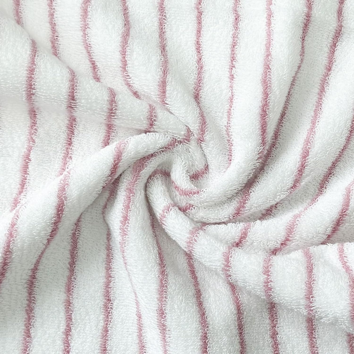 USTIDE Pink Striped Hand Towels 100% Cotton Soft Clean Hand Towel for Bathroom Kitchen Sports Cute Pink White Stripes Hand Towel 2 Pack, 14 x 30 Inch