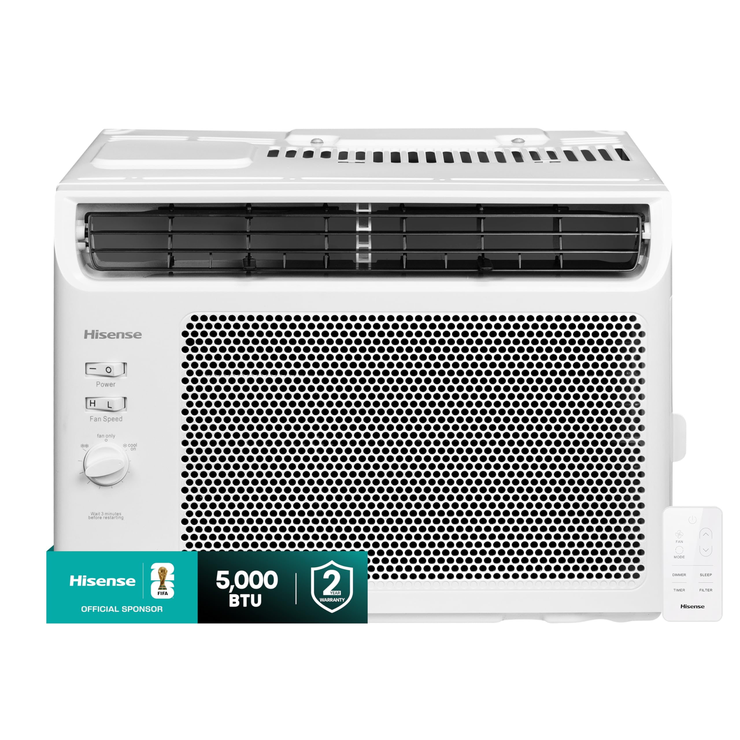 Hisense 5,000 BTU Window Air Conditioner, Easy Installation,Ultra Quiet, Easy-to-install Window Kit Included, 2 Years Warranty