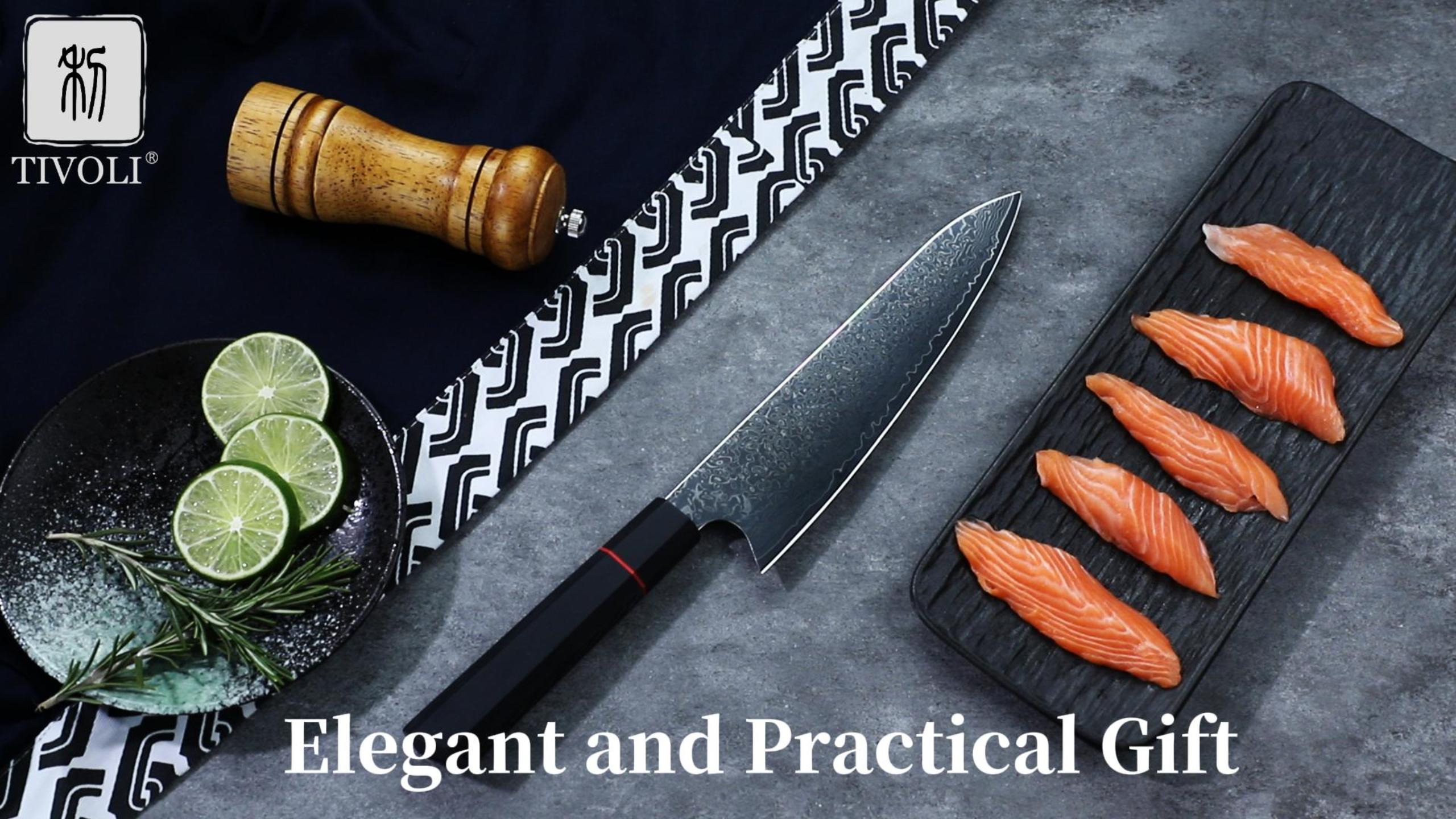 Amazon.com: TIVOLI Damascus Chef Knife 8 inch,Japanese Hand Forged