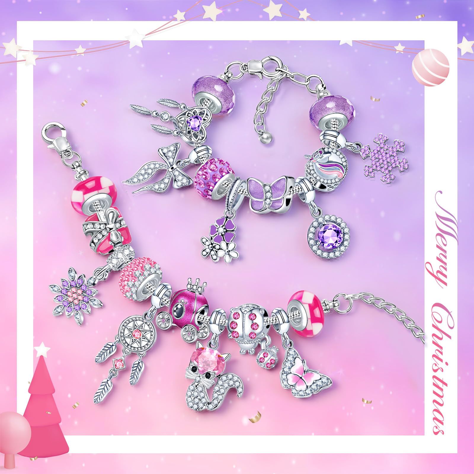 PITMT Calendario Avvento 2025 Bambina, Calendario dell Avvento Gioielli Bambini Ciondoli Fai da Te, Calendari Natale Braccialetti Charms Collane Regalo Natale Ragazza 5 6 7 8 9 10 11 12 13 14 15 Anni