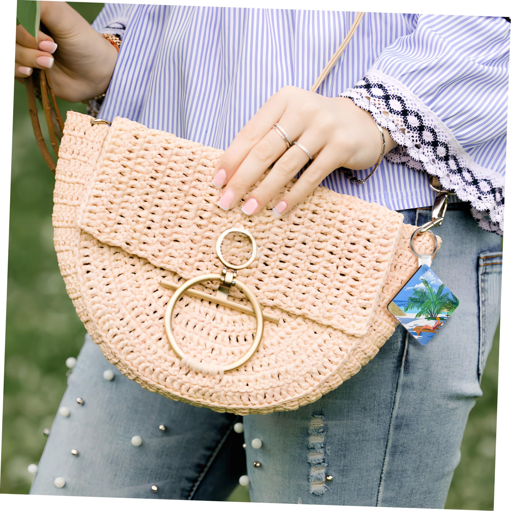 POPETPOP Llaveros Cuadrados y Doble Cara Set de 40 para Sublimación de Acrílico con Acabado Mate Ideales para Manualidades y Uso en Bolsos
