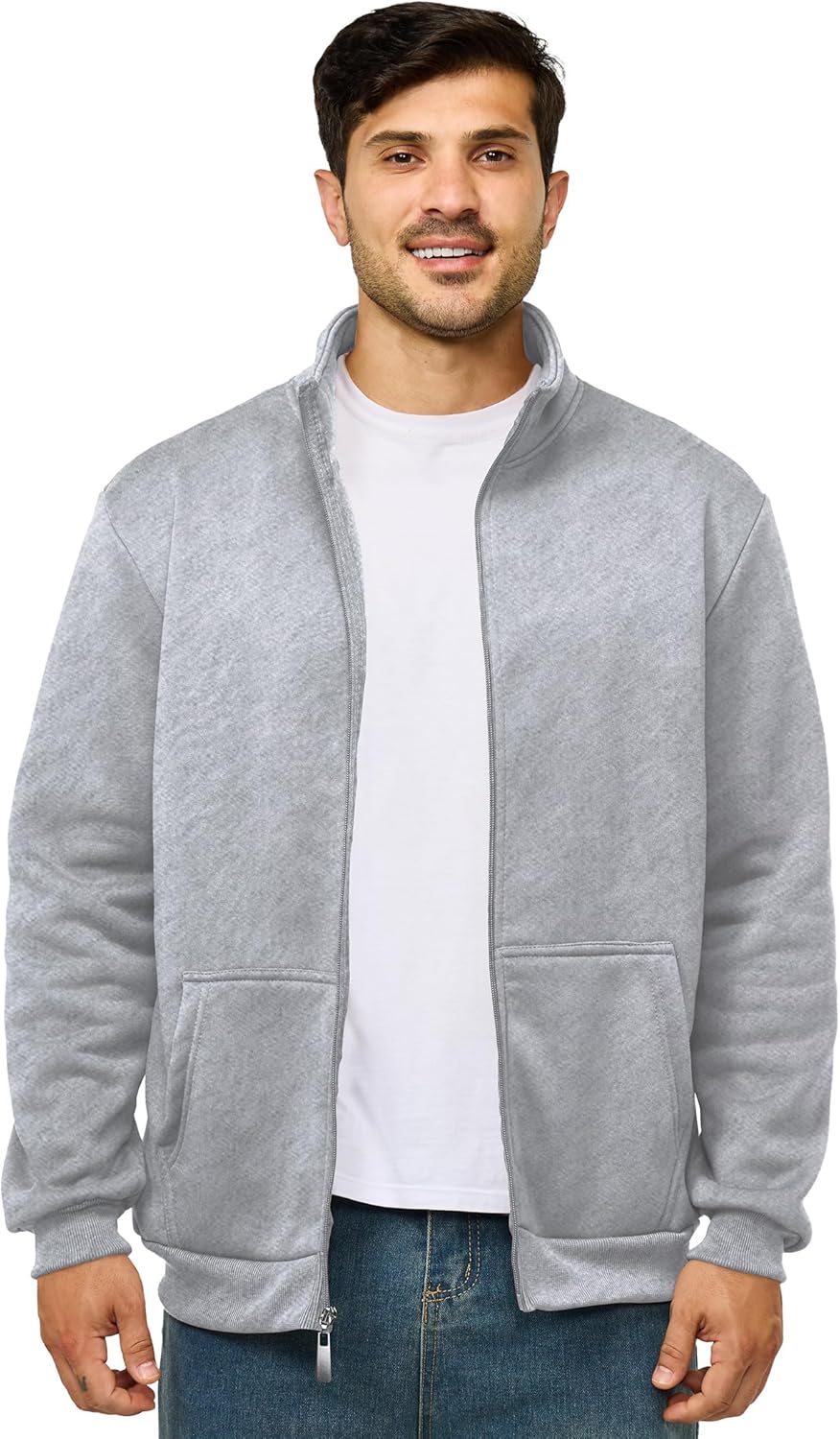 Men's Fleece Jacket Casual Zip up Lightweight Sweatshirts Athletic Outdoor Sweater Jackets with Pockets - Image 5