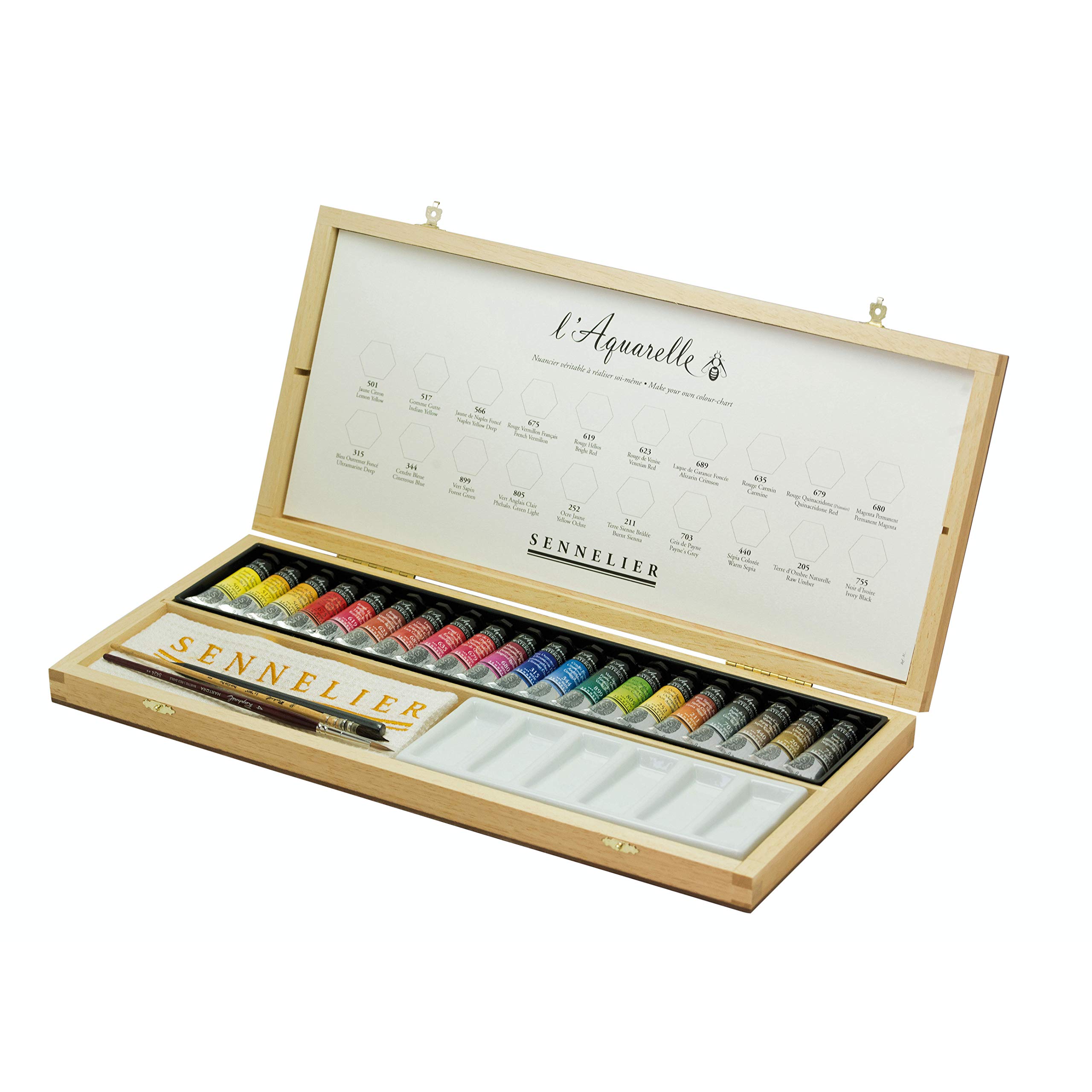 Sennelier Artists Watercolour 20 x 10ml Tubes Wooden Set