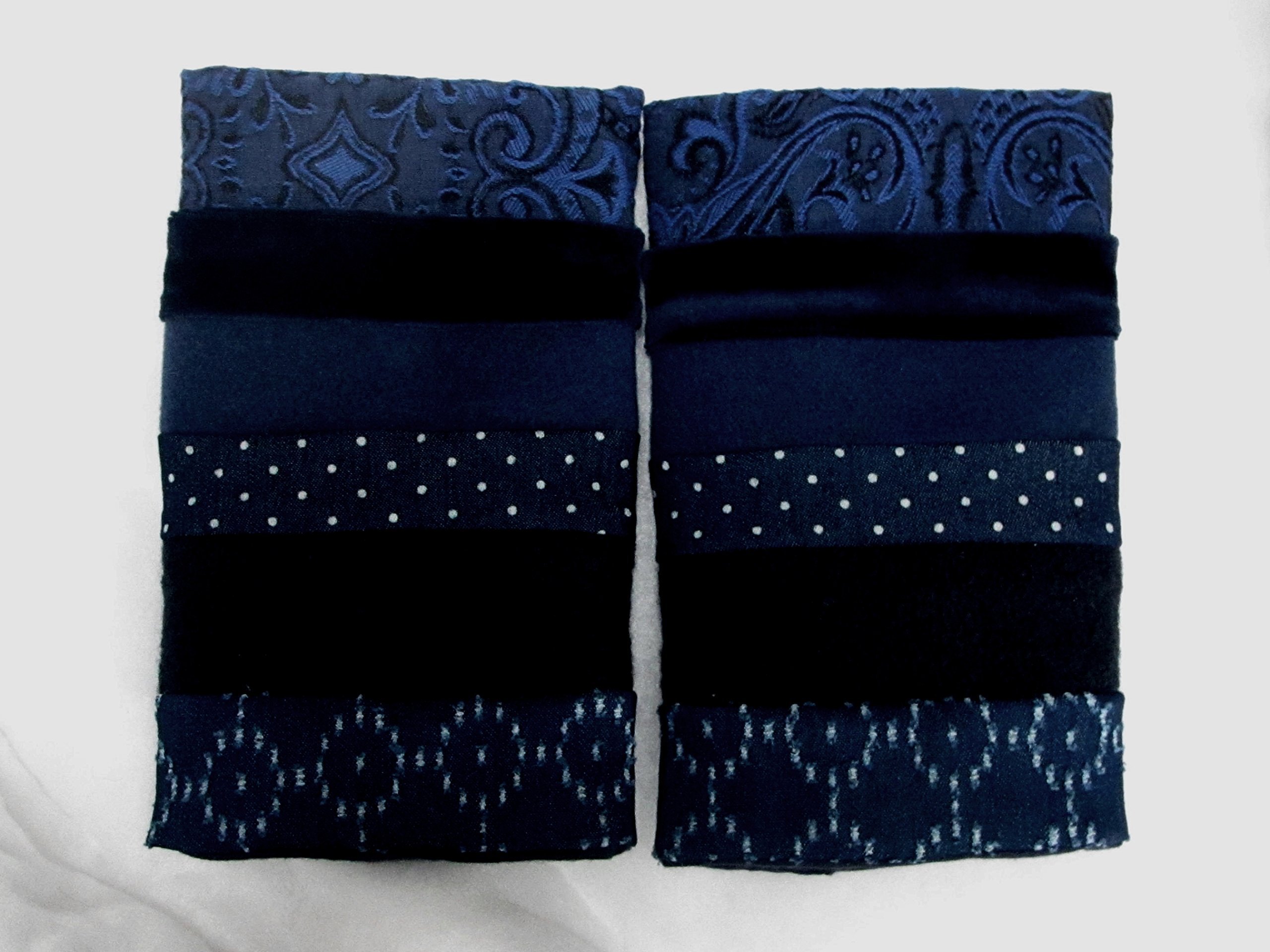 Stulpen, Pulswärmer, genäht, gefüttert,blau,dunkelblau