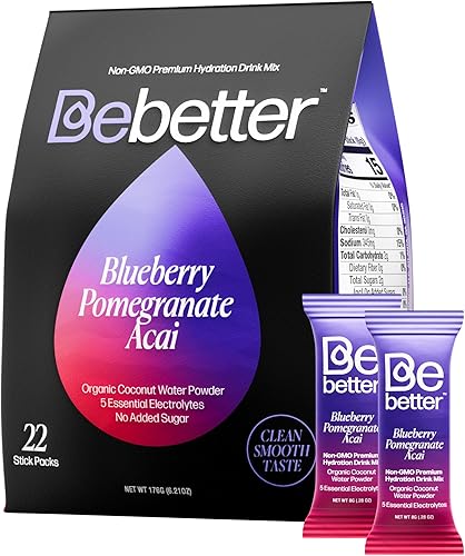 BeBetter Paquetes de electrolitos en polvo de alta calidad, mezcla de bebidas con electrolitos, sin sabores artificiales, sin azúcar, agua de coco disponible en Yaxa El Salvador